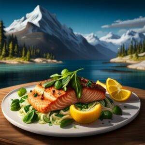 Grilled Salmon with Citrus Spinach Salad