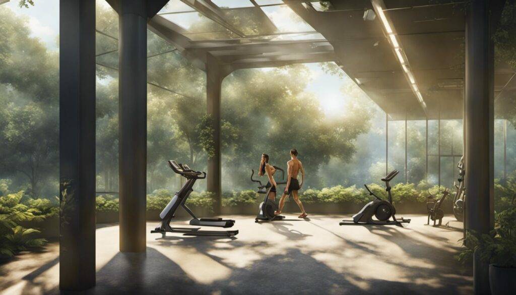 a picturesque outdoor training area offers panoramic views of lush greenery
