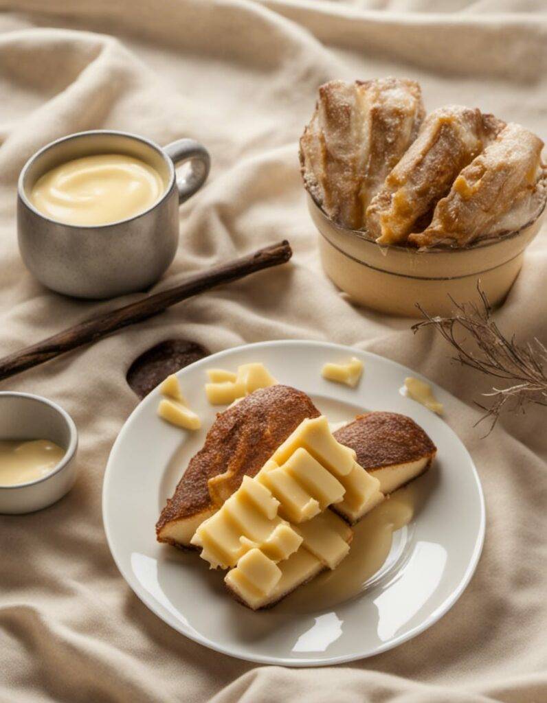 plate with large sticks of melty butter
