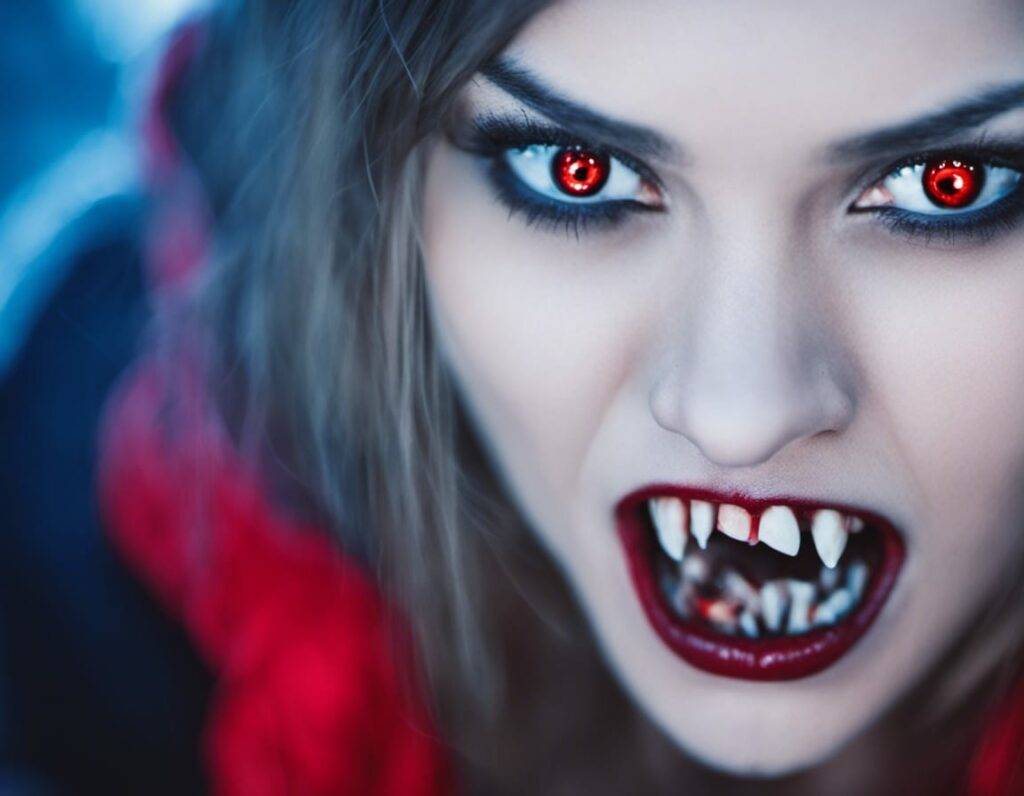 blood-eyes blood sugar vampire fangs fangs girl