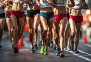 fit female bellies legs racewalking
