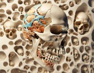 realistic pitted bone cutaway osteoporosis weak pitted real skulls pitted skeletons