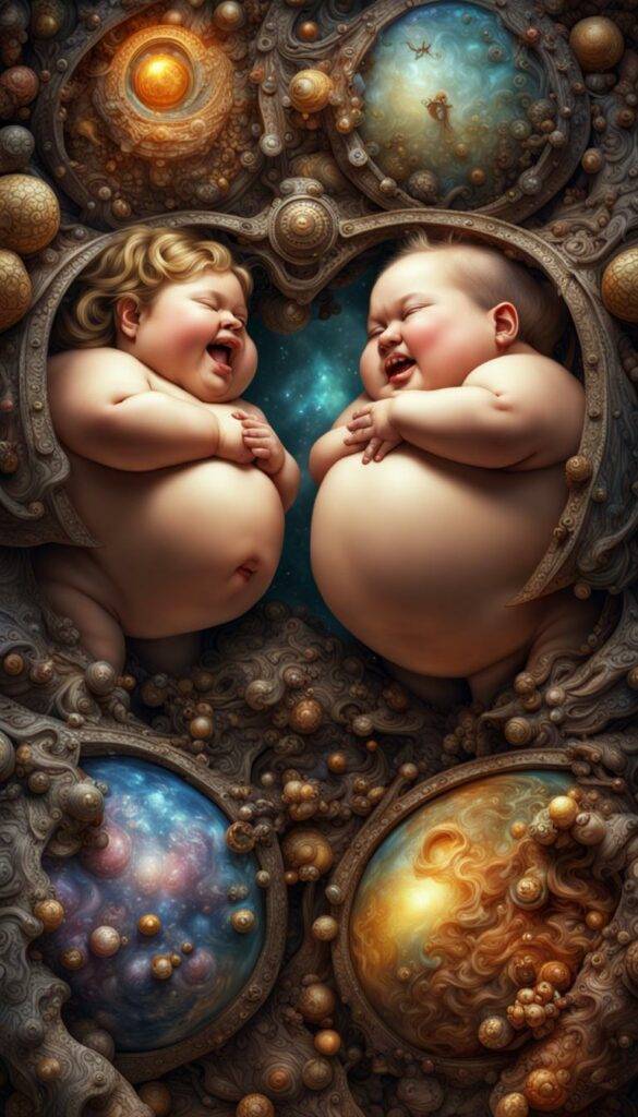 Fantasy universe happy two belly chubby babies #FLD #HealthReport #WeightLoss