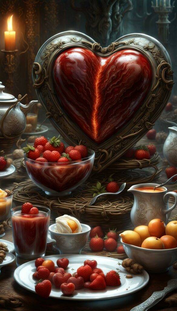 Heart shapes within a nutritious breakfast artic medieval setting #CVD #CVDawareness #HeartFailure #HeartDisease #HealthyHeart #WeightLoss