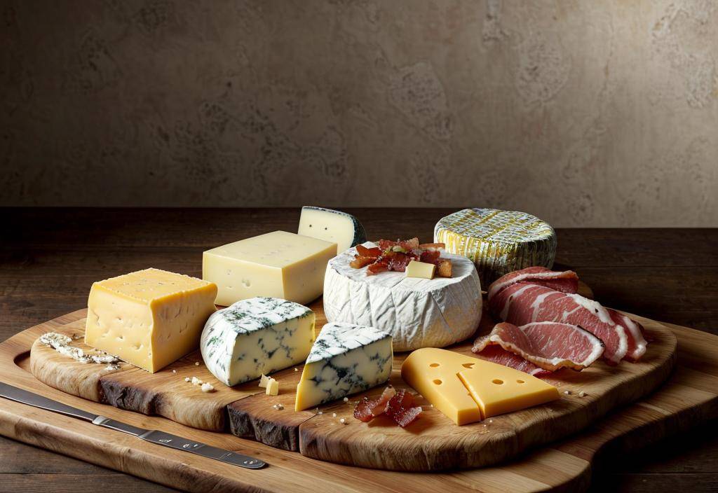 Cheese board of assorted cheeses, meat for ketogenic eating natural aid semaglutide