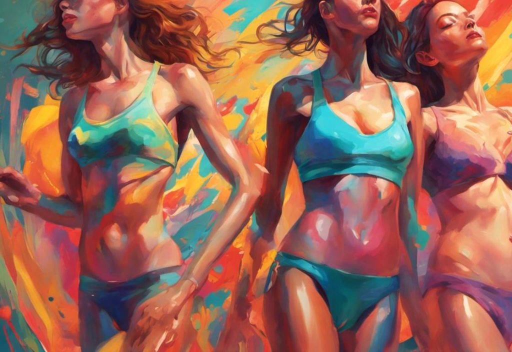 3 thin active colorful entire bodies women slender and fit in bathing suits Ketogenesis natural ozempic semaglutide